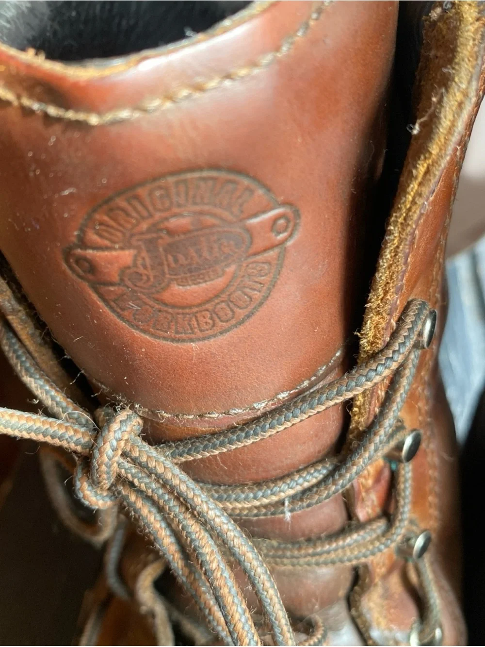 Justin Boots Brown Leather Lace-Up Work Boots